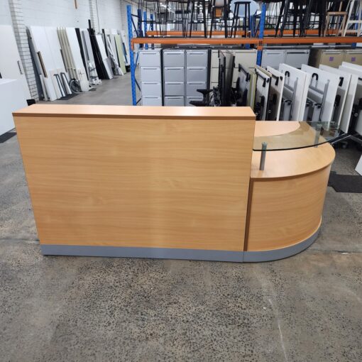 Curved Reception Counter 2400mm wide - 1 available - Image 4