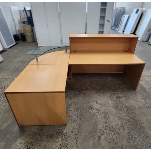 Curved Reception Counter 2400mm wide - 1 available - Image 3