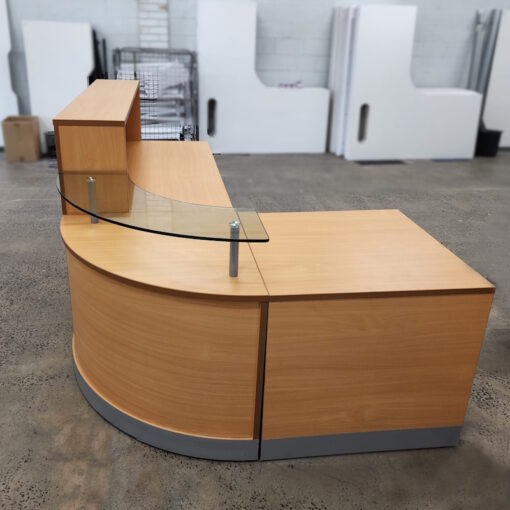 Curved Reception Counter 2400mm wide - 1 available - Image 2