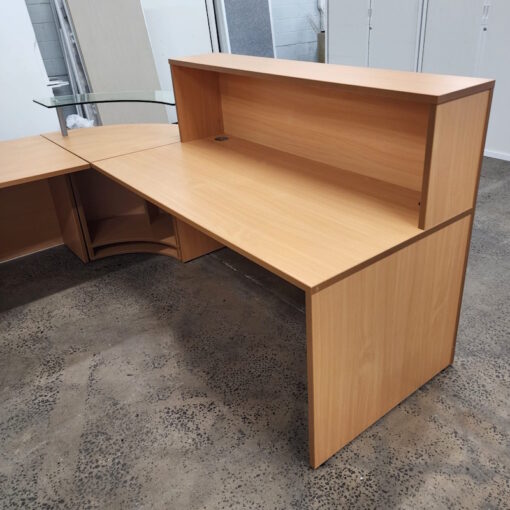 Curved Reception Counter 2400mm wide - 1 available - Image 5
