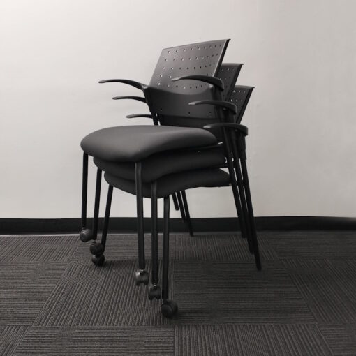 Meeting Training Chair with Armrests & Castors Stackable - 13 available