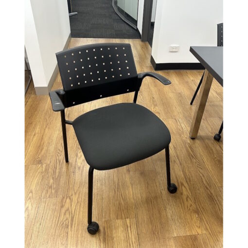 Meeting Training Chair with Armrests & Castors Stackable - 13 available - Image 5