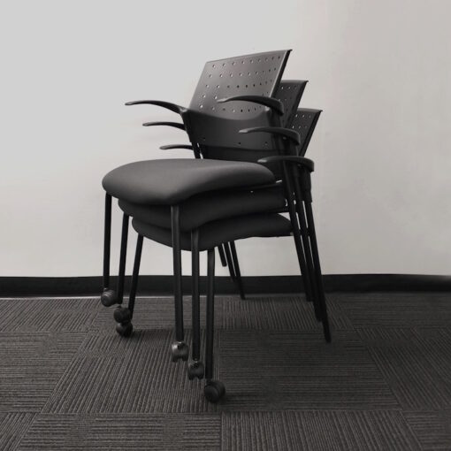 Meeting Training Chair with Armrests & Castors Stackable - 13 available