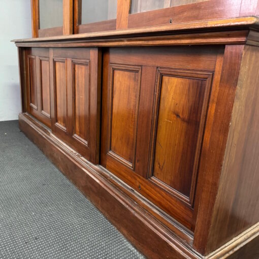 Large Antique Solid Wood Bookcase with Glass Doors - 1 available - Image 7