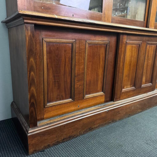 Large Antique Solid Wood Bookcase with Glass Doors - 1 available - Image 8
