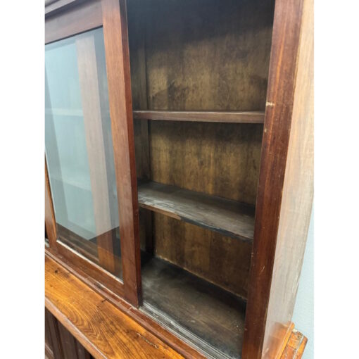 Large Antique Solid Wood Bookcase with Glass Doors - 1 available - Image 11