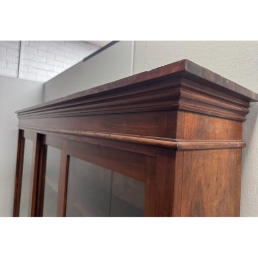 Large Antique Solid Wood Bookcase with Glass Doors - 1 available - Image 10