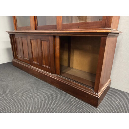 Large Antique Solid Wood Bookcase with Glass Doors - 1 available - Image 9