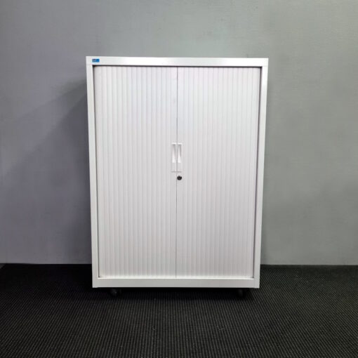 Tambour Door Cabinet Bosco with Castors - 900W x 1275H x 500D - 1 available