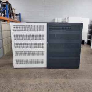 Planex Linea Sliding Door Steel Cabinet - 1800W x 500D x 1225H - 3 available