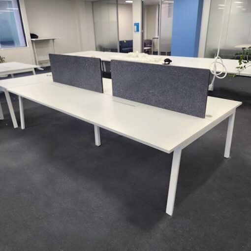 4 Person Desk with Partitions - 3000 x 1550 - 1 available