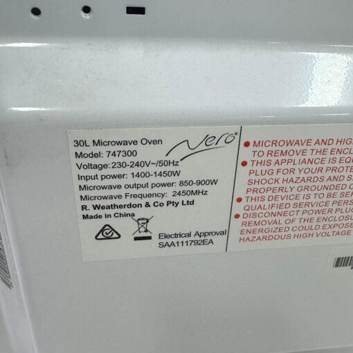 Nero 747300 30L Stainless Steel Microwave - 4 available - Image 7