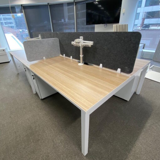 4 Person Desk with Partitions - 3200 x 1600 - 1 available - Image 2