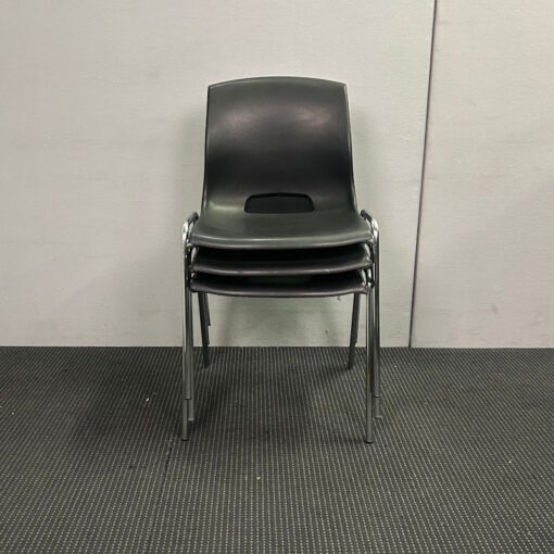 Stackable Black Polypropylene Chair - 4 available - Image 2