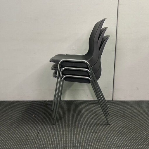 Stackable Black Polypropylene Chair - 4 available - Image 3