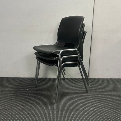 Stackable Black Polypropylene Chair - 4 available