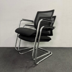 Black Mesh Meeting / Visitor Chair Stackable - 18 available