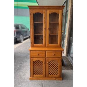 Pine Cabinet Glass Doors, Drawers and Lattice Detail 2000H - 1 available
