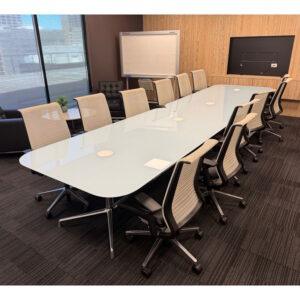 Boardroom Table Glass Top by Steelcase - 2400 x 1200 - 1 available