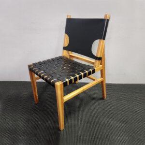Woven Leather Side Chair Visitor Chair Dining Chair - 2 available