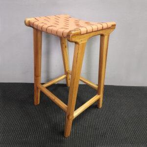 Woven Leather Saddle Stool - 6 available