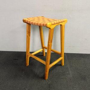 Woven Leather Saddle Stool - 6 available