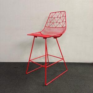 Red Metal Wire Bar Stool - 7 available