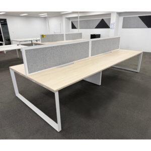 4 Person Desk with Partitions - 3600 x 1630 - 8 available