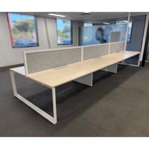 6 Person Desks with Partitions - 5400 x 1630 - 1 available