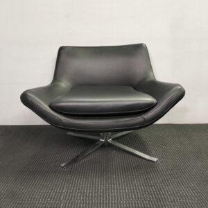 Mid Century Style Eddy Leather Lounge Chair by Camerich - 10 available