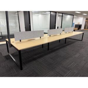 6 Person Desks with Partitions - 5400 x 1630 - 1 available