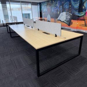 4 Person Desk with Partitions - 3600 x 1630 - 2 available