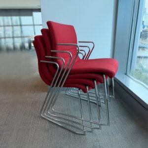 Red Stackable Chair Sled Base by insitu - 8 available
