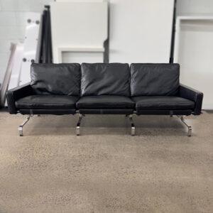 3-Seater Sofa Black Leather - 1 available