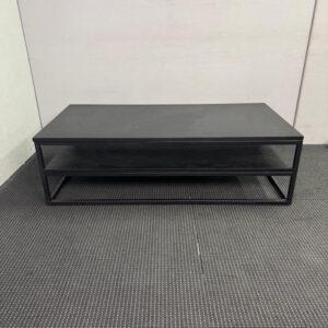 Black 2-Tier Rectangular Coffee Table - 1200W x 600D x 365H - 1 available
